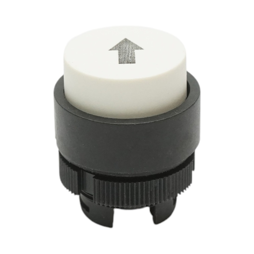 Cap buton comanda alb convex sageata sus Ø 22mm LAY5