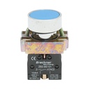 Buton comanda metalic albastru cu revenire 1NO+1NC, 400V/10A, LAY5