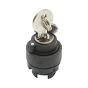 Cap buton selector 2 pozitii retinere cu cheie Ø 22mm LAY5