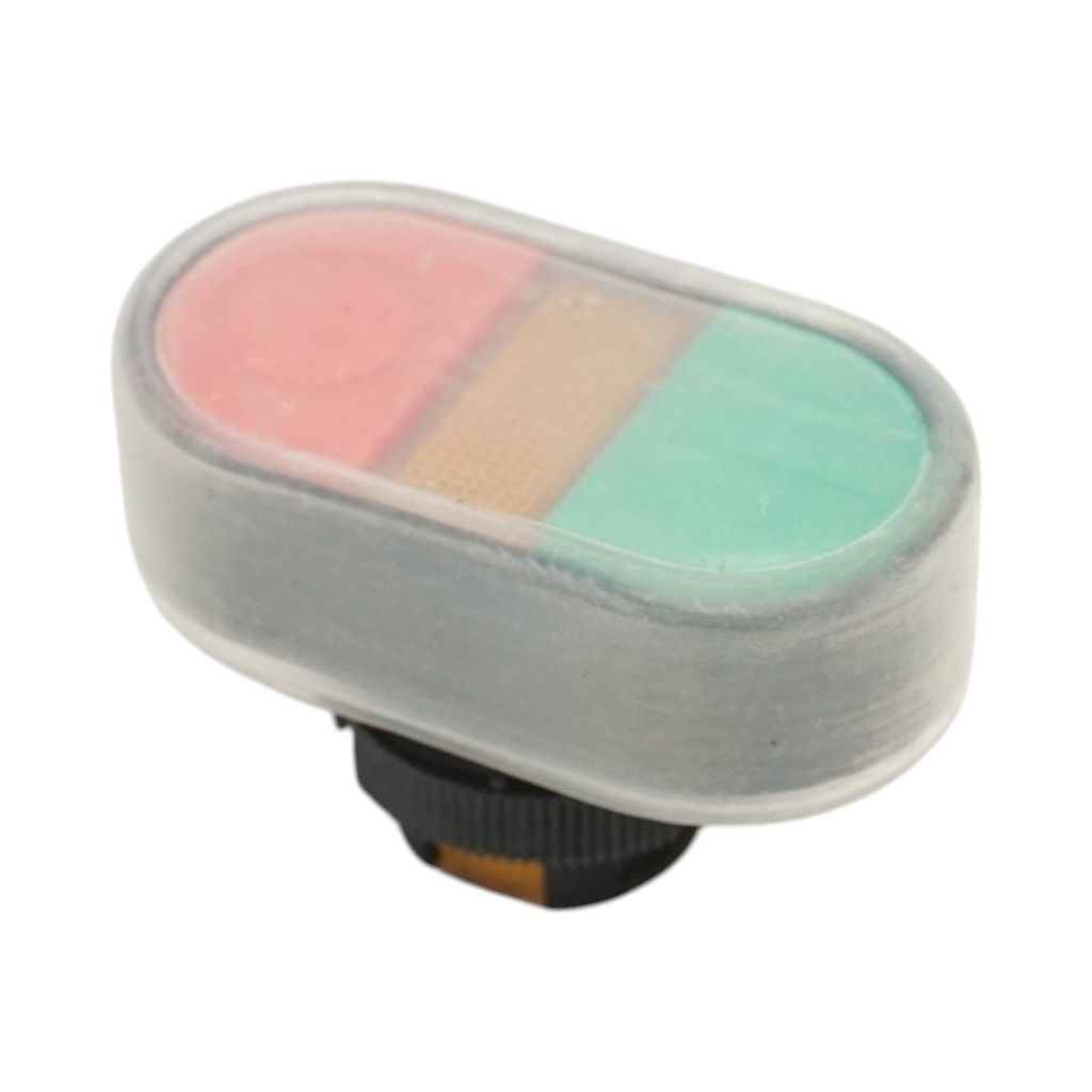 Cap buton comanda dublu rosu-verde cu capac de protectie Ø 22mm LAY5