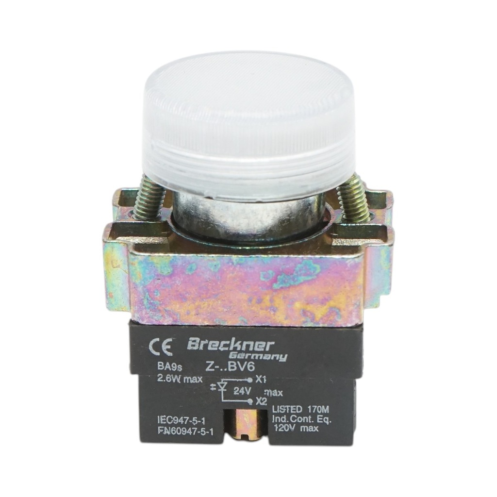 Buton indicator LED alb 24V LAY5