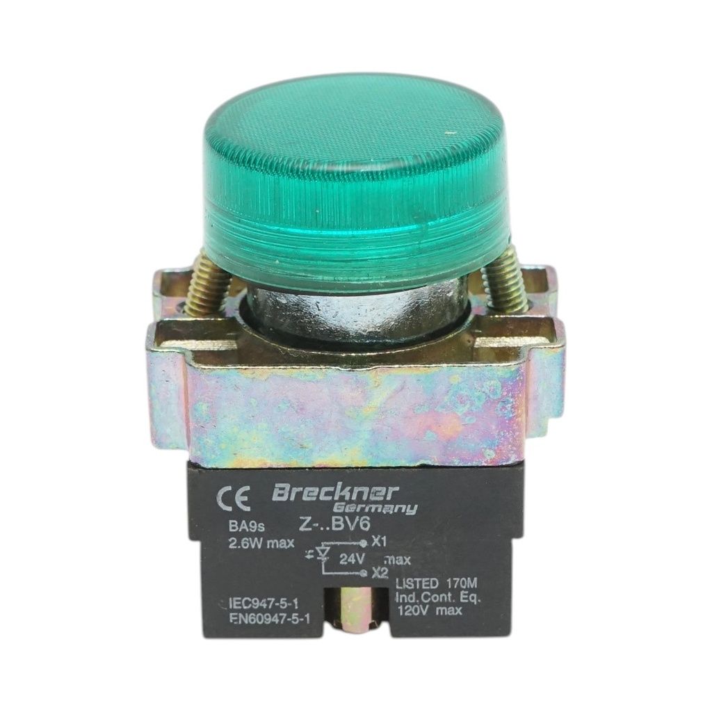 Buton indicator LED verde 24V LAY5