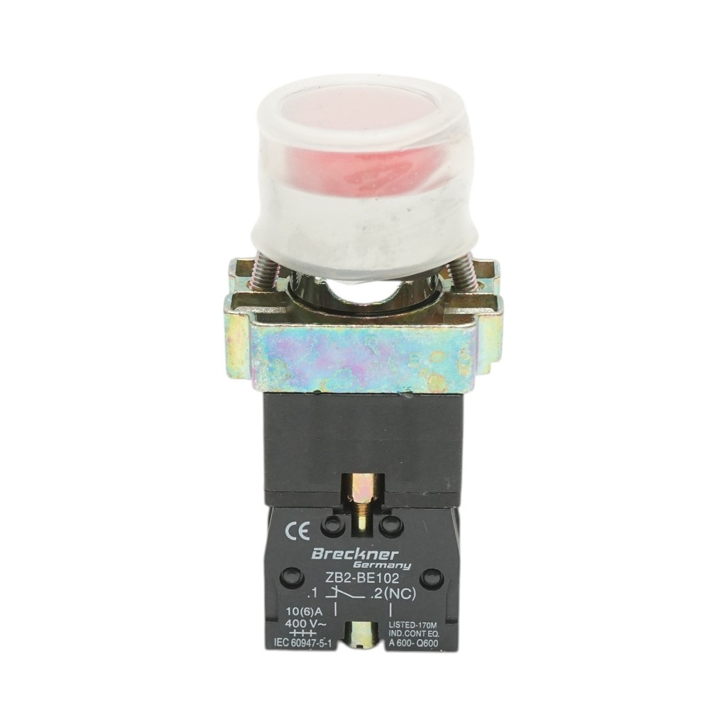 Buton indicator LED rosu cu protectie 1NC, 400V/10A, LAY5