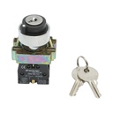 Selector 2 pozitii cu retinere si cheie 1NO, 400V/10A, LAY5-BG21
