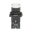 Buton indicator LED alb cu rezistenta integrata 1NO, 24V, LAY5