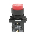 Buton comanda STOP convex rosu cu revenire 1NC, 400V/10A, LAY5