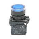 Buton comanda cu revenire si semnalizare LED albastru 1NO+1NC, 220V/10A, TB5