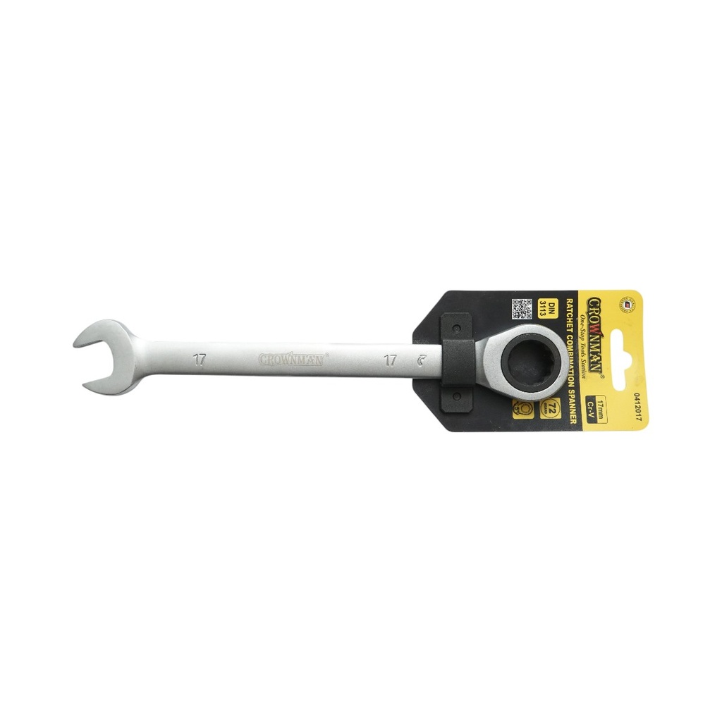 Cheie combinata fixa si inelara cu clichet 17mm Cr-V Crownman