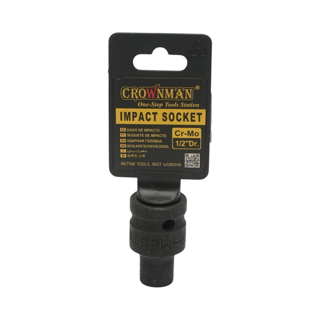 Cheie tubulara de impact 8mm, patrat 1/2 inch Cr-Mo Crownman