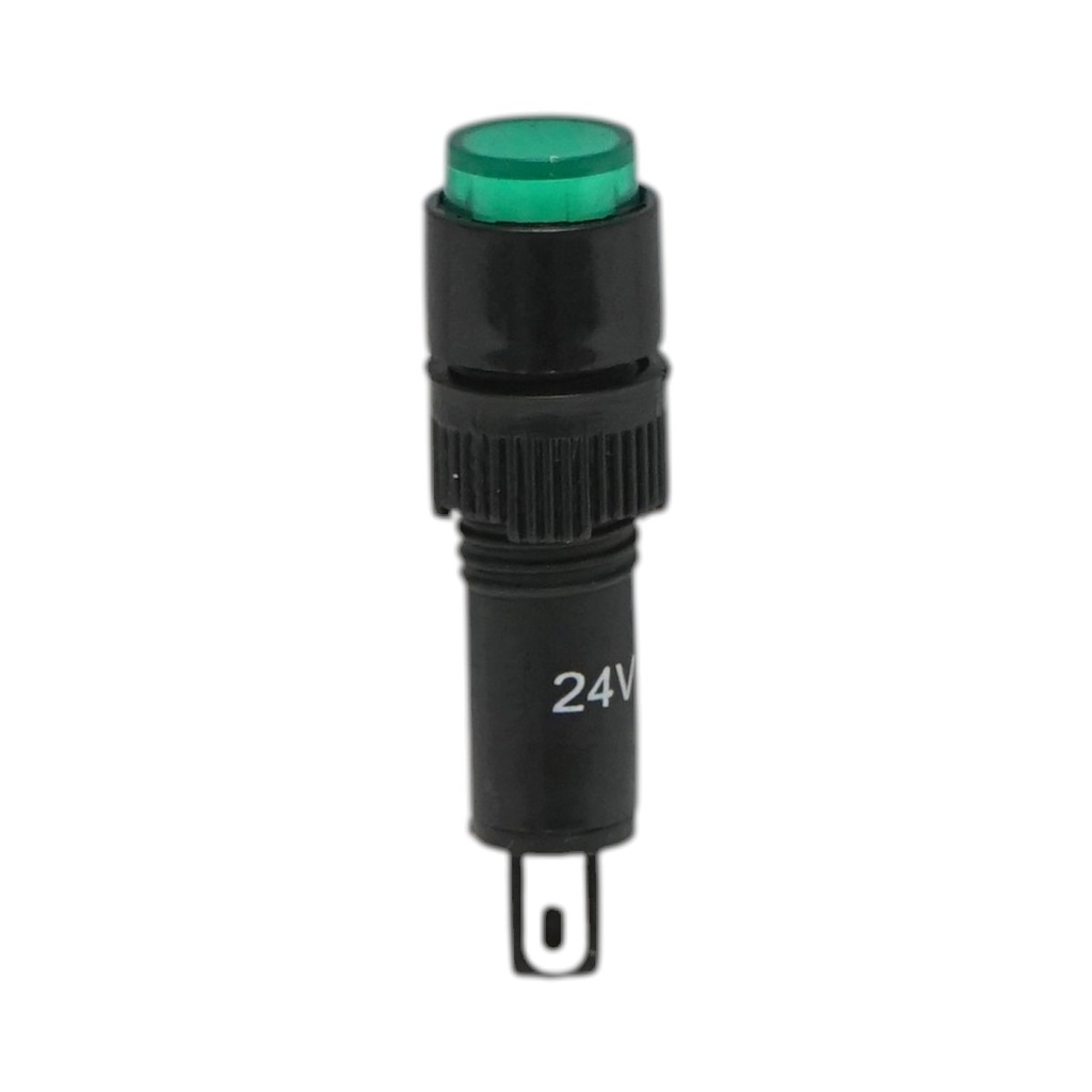 Indicator semnalizare industrial LED verde 24V Ø 8mm