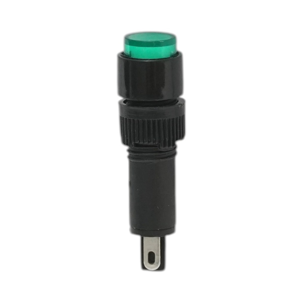Indicator semnalizare industrial LED verde 220V Ø 8mm