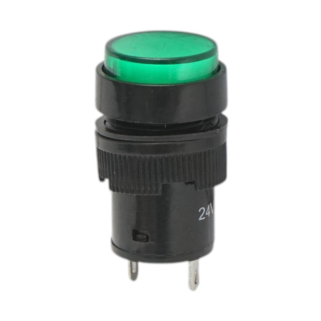 Indicator semnalizare industrial LED verde 24V Ø 16mm