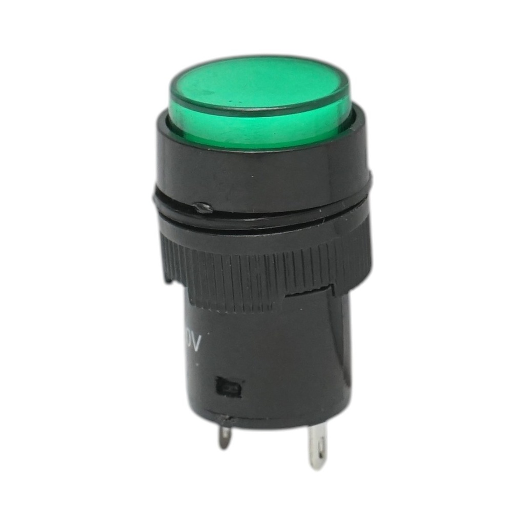 Indicator semnalizare industrial LED verde 220V Ø 16mm