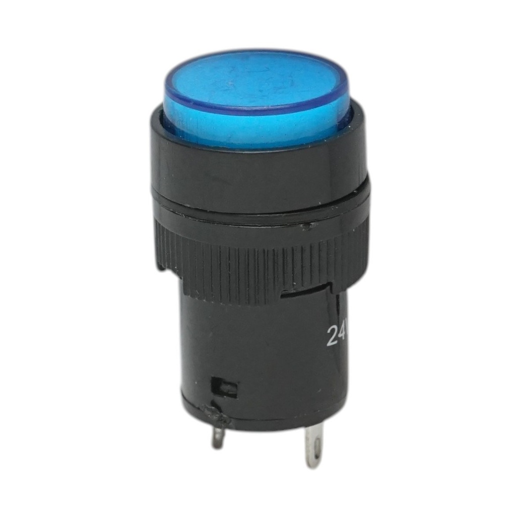 Indicator semnalizare industrial LED albastru 24V Ø 16mm