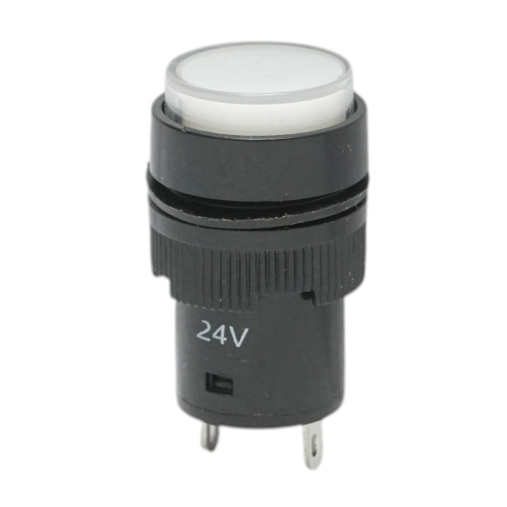 Indicator semnalizare industrial LED alb 24V Ø 16mm