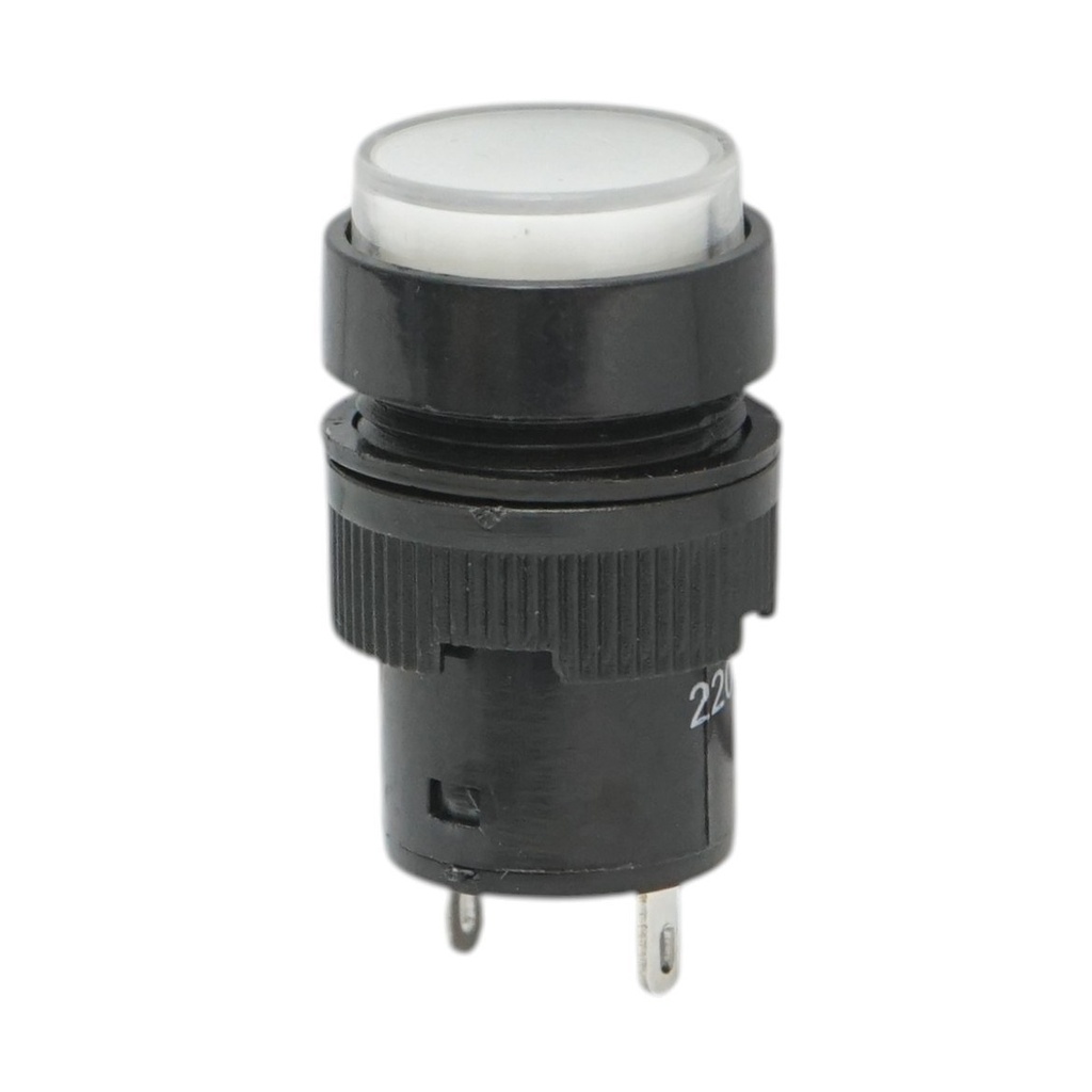 Indicator semnalizare industrial LED alb 220V Ø 16mm