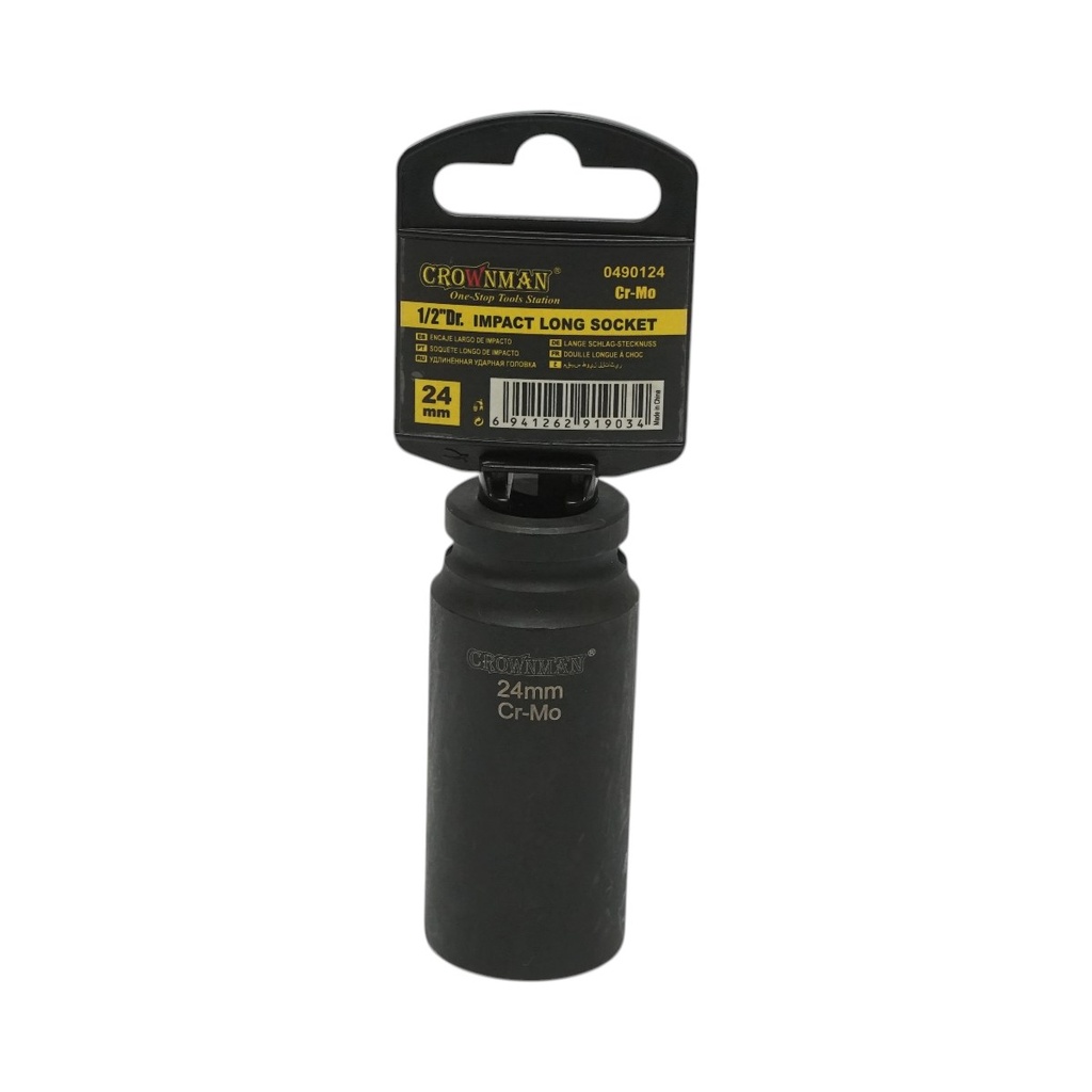 Cheie tubulara de impact lunga 24mm, patrat 1/2 inch Cr-Mo Crownman