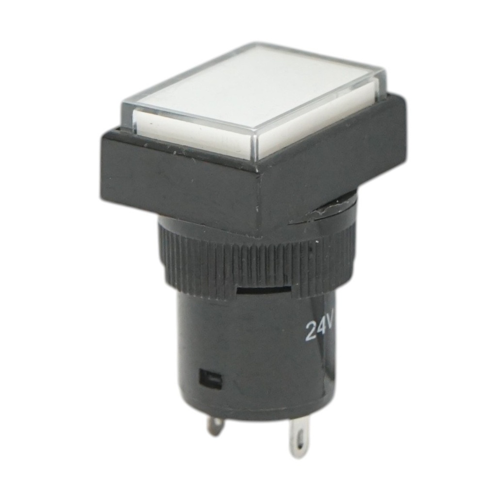 Indicator semnalizare industrial LED alb 24V Ø 16mm patrat