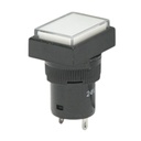 Indicator semnalizare industrial LED alb 24V Ø 16mm patrat