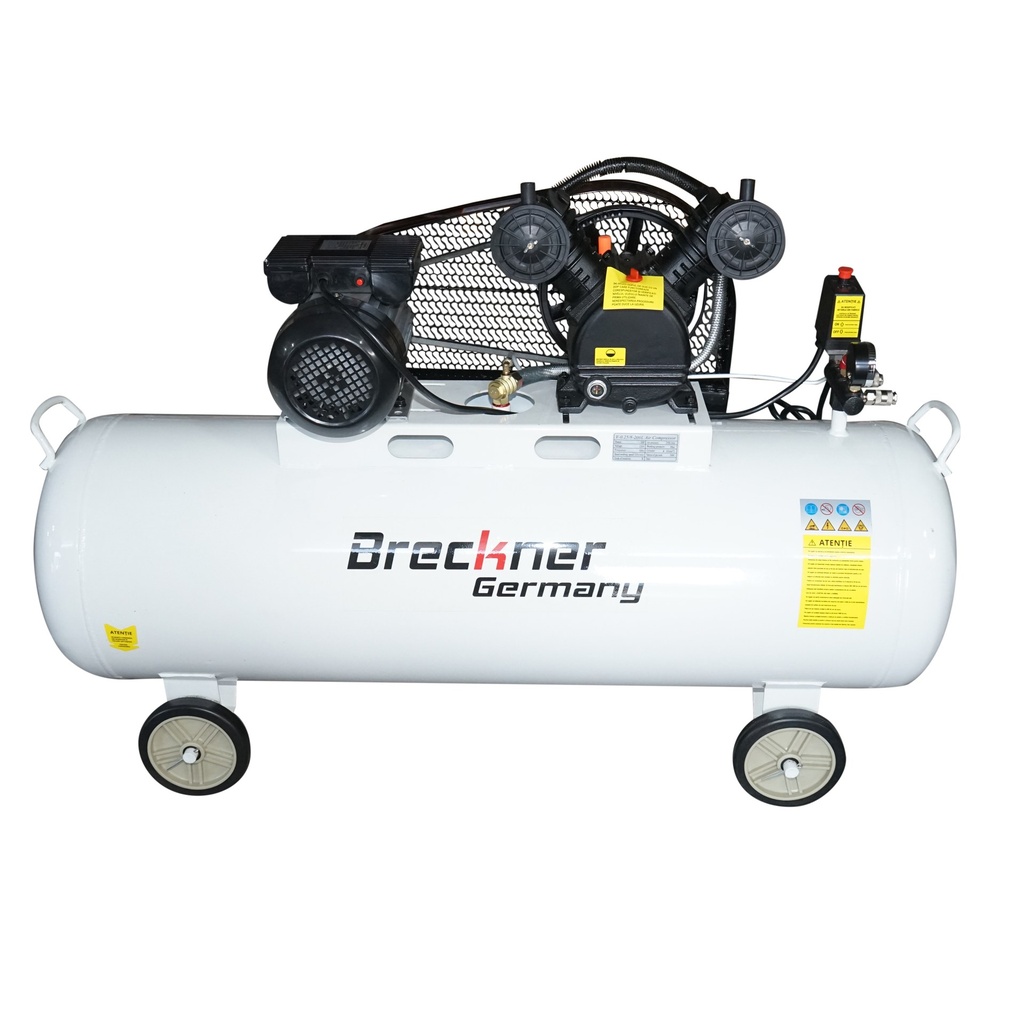 Compresor aer pe curea 200L, motor 2 cilindri in V 2.2KW/3CP, presiune maxima 8 bar, volum aer aspirat 325 L/min