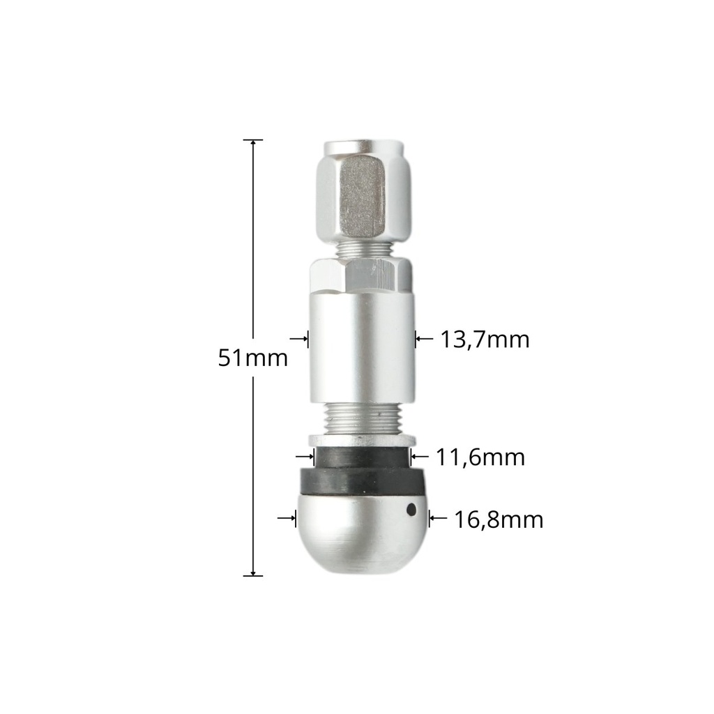 Valva roata tubeless aluminiu compatibila senzor TPMS