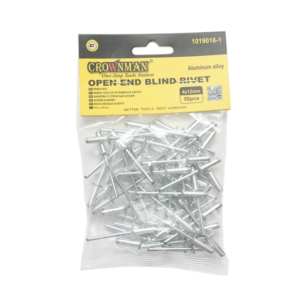Popnit aluminiu 4x12mm 50 buc/set Crownman