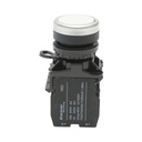 Buton comanda cu revenire alb 1NO+1NC, 10A/600V AC, 1A/250V DC LA42