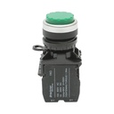 Buton comanda convex cu revenire verde 1NO+1NC, 10A/600V AC, 1A/250V DC LA42