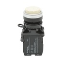 Buton comanda convex cu revenire alb 1NO+1NC, 10A/600V AC, 1A/250V DC LA42
