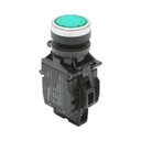 Buton comanda iluminat LED 220V AC verde cu revenire 1NO+1NC, 10A/600V AC, 1A/250V DC LA42