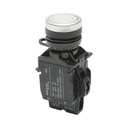 Buton comanda iluminat LED 24V AC/DC alb cu revenire 1NO+1NC, 10A/600V AC, 1A/250V DC LA42
