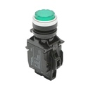 Buton comanda iluminat convex LED 24V AC/DC verde cu revenire 1NO+1NC, 10A/600V AC, 1A/250V DC LA42