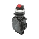 Buton selector iluminat 220V AC LED rosu cu 2 pozitii 1NO+1NC, 10A/600V AC, 1A/250V DC LA42