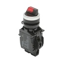 Buton selector iluminat 24V AC/DC LED rosu cu 2 pozitii 1NO+1NC, 10A/600V AC, 1A/250V DC LA42