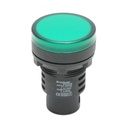 Indicator semnalizare LED verde 220V AC 30mm
