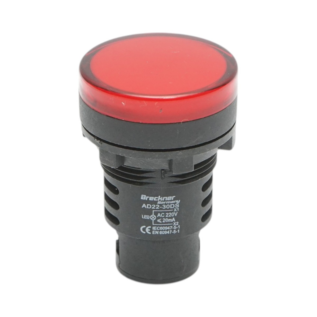 Indicator semnalizare LED rosu 220V AC 30mm