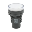 Indicator semnalizare LED alb 24V AC/DC 30mm