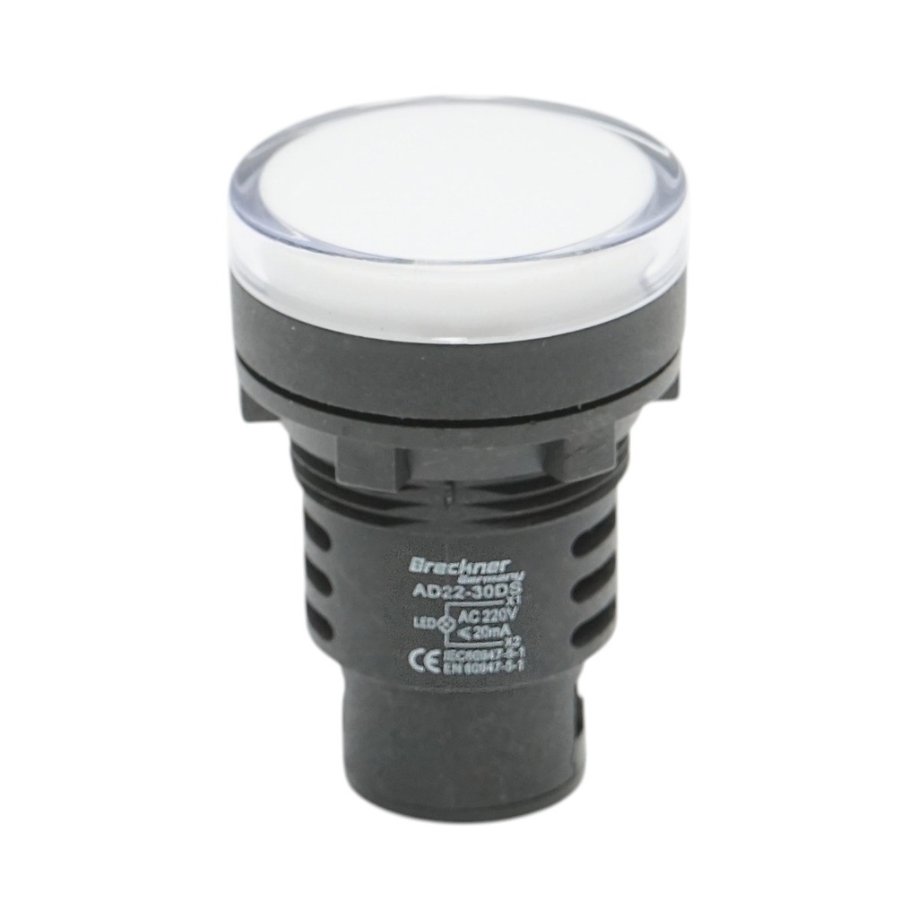 Indicator semnalizare LED alb 220V AC 30mm
