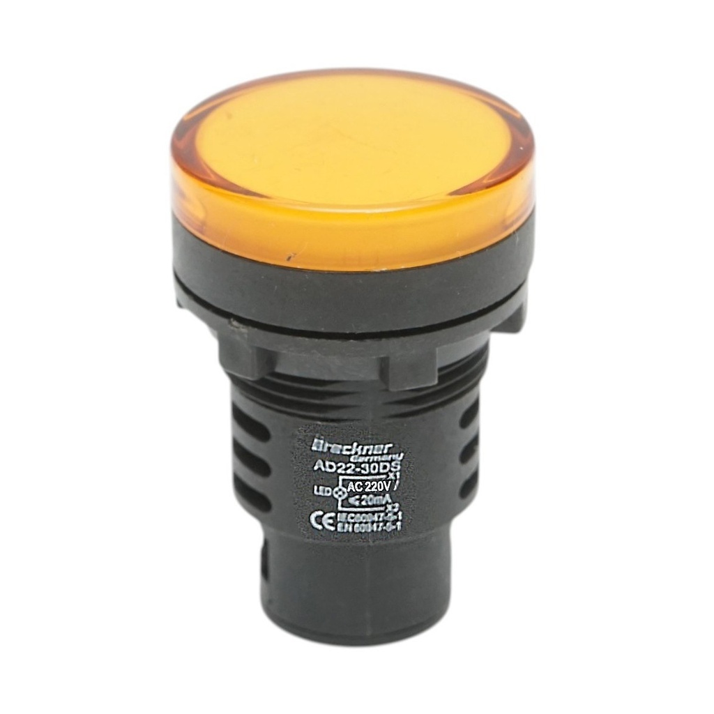 Indicator semnalizare LED galben 220V AC 30mm
