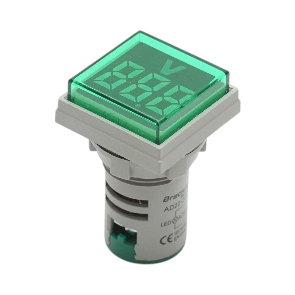 Indicator digital voltmetru LED verde 50-500V AC Ø 22mm