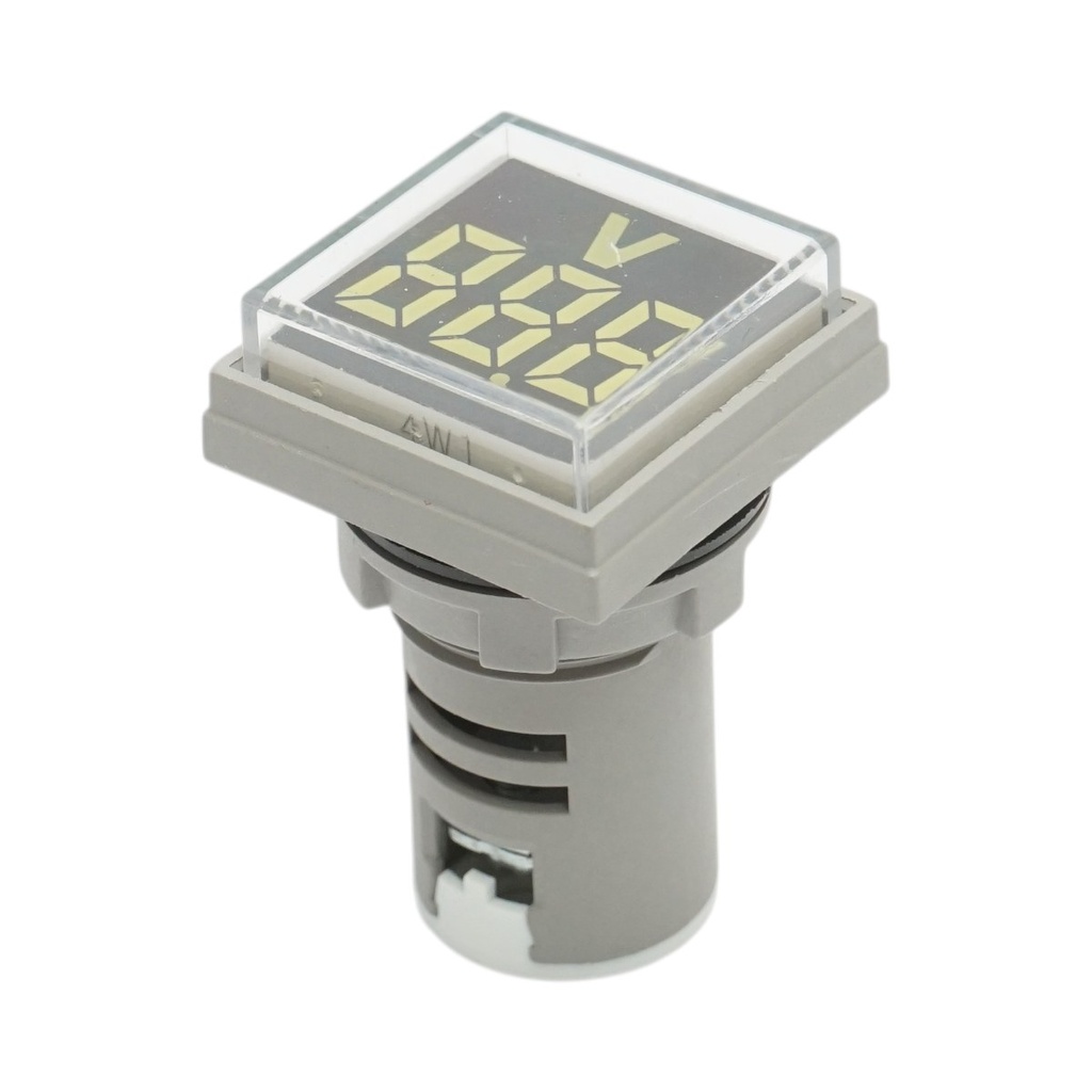 Indicator digital voltmetru LED alb 50-500V AC Ø 22mm