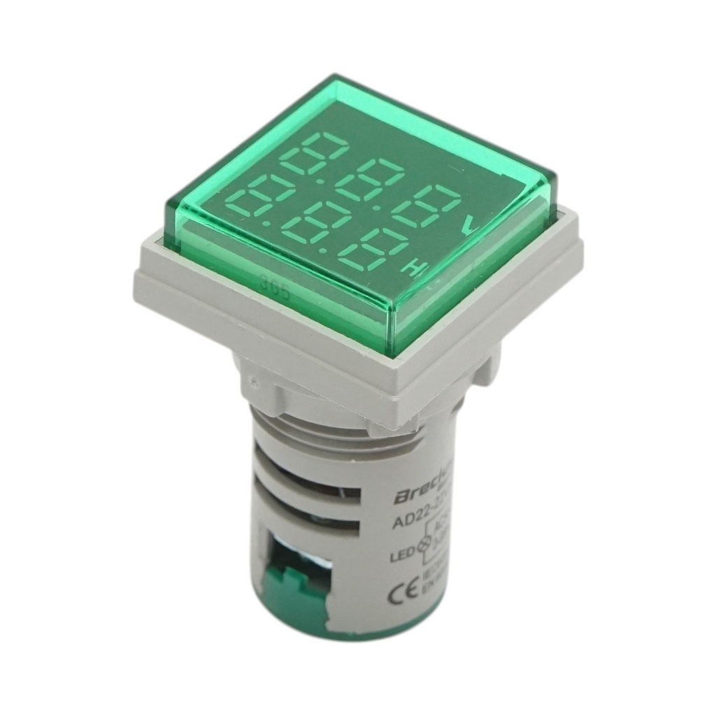 Indicator digital voltmetru si frecventa LED verde 0-99Hz/50-500V AC Ø 22mm