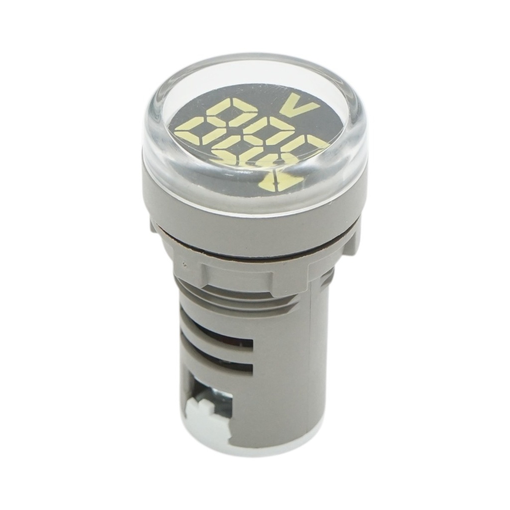 Indicator digital ampermetru LED alb 50-500V AC Ø 22mm