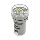 Indicator digital ampermetru LED alb 50-500V AC Ø 22mm