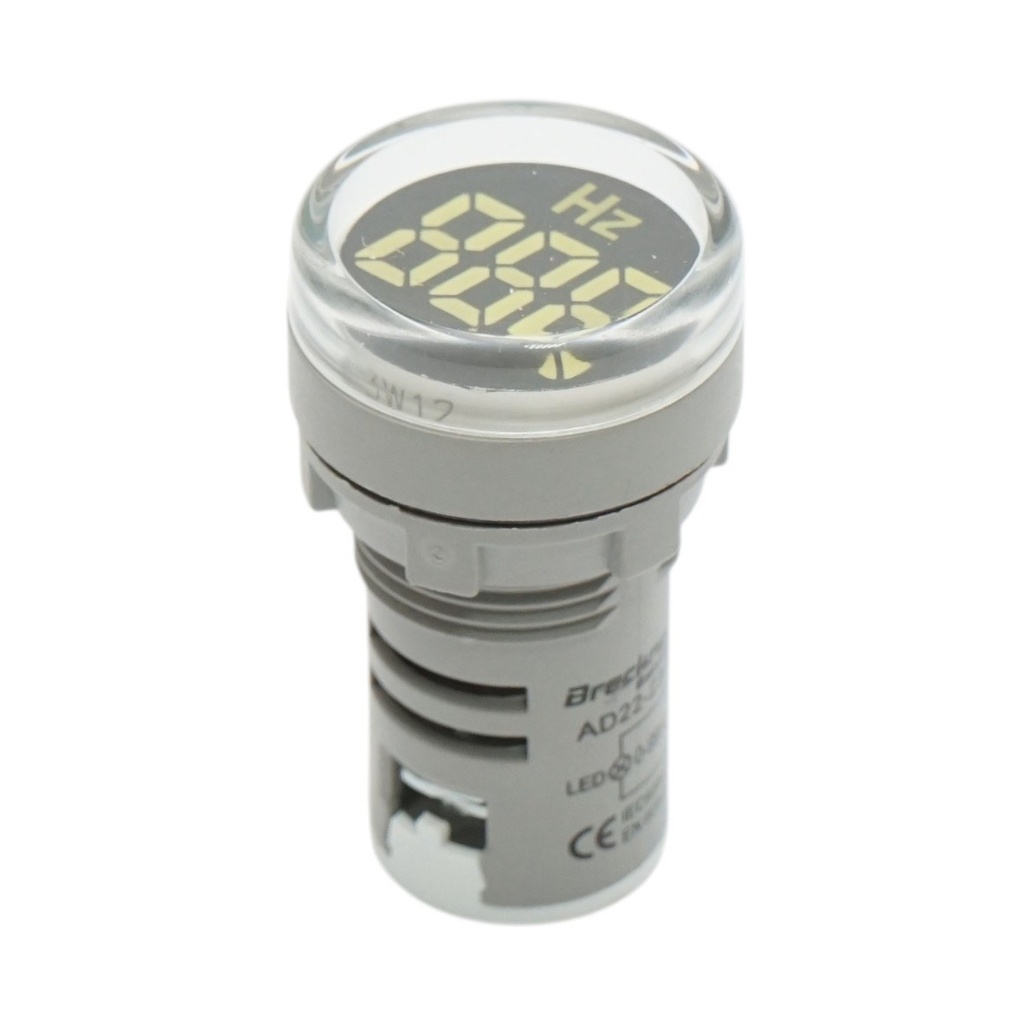 Indicator digital frecventa ampermetru LED alb 0-99Hz Ø 22mm