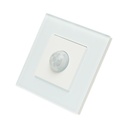 Intrerupator senzor miscare PIR alb 220V, rama sticla 86x86x34mm