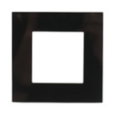Rama simpla sticla neagra priza si intrerupator 86x86x10mm