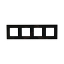 Rama cvadrupla sticla neagra priza si intrerupator 299x86mm