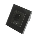 Priza schuko neagra 220V, 16A, 2xUSB-C 20W incarcare rapida, rama sticla 86x86x34mm
