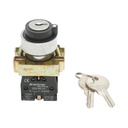 Selector 3 pozitii cu retinere si cheie 2NO, 400V/10A, LAY5-BG03